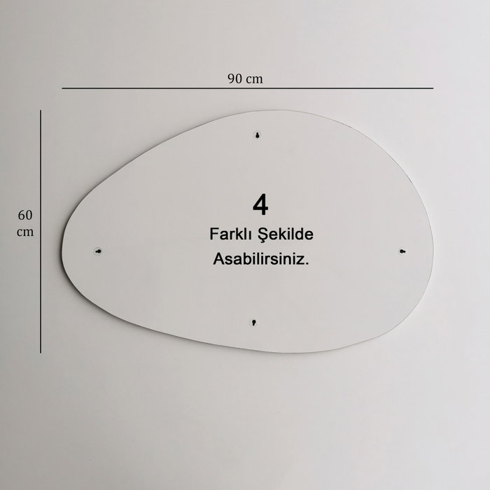 Hanah Home Porto Ayna Espejo Blanco 90x60 cm